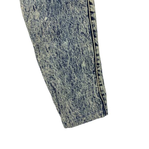 Vintage Women's Sz 24" 80's Tapered Leg Acid Wash Jean Ankle Zip Blue High Waist - Picture 2 of 9